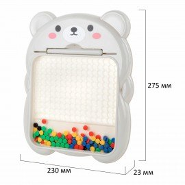 Мозаика магнитная развивающая для детей "Медвежонок", стилус, 101 магнит, 10 карточек, BAMBOX, 665891