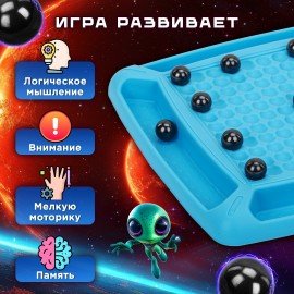 Игра настольная логическая "Магнитный бой", 36 магнитов, доска 22*22 см, ЗОЛОТАЯ СКАЗКА, 665893