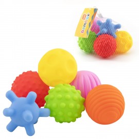 Тактильные мячики сенсорные игрушки развивающие ЭКО 6 штук, d 60-80 мм, BAMBOX BABY (БАМБОКС БЭБИ), 665898