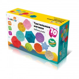 Тактильные мячики сенсорные игрушки развивающие ЭКО 10 штук, d 60-80 мм, BAMBOX BABY (БАМБОКС БЭБИ), 665899