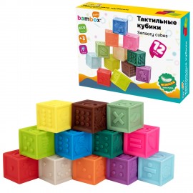 Тактильные кубики сенсорные с функцией сортера ЭКО 12 штук, BAMBOX BABY (БАМБОКС БЭБИ), 665900