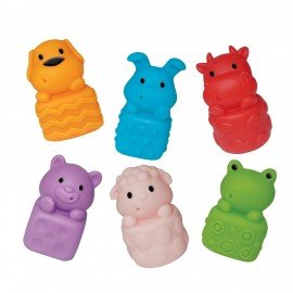 Тактильные игрушки Животные сенсорные, развивающие ЭКО 6 штук, BAMBOX BABY (БАМБОКС БЭБИ), 665903