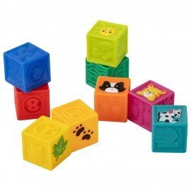 Тактильные кубики сенсорные игрушки развивающие ЭКО 9 штук, BAMBOX BABY (БАМБОКС БЭБИ), 665908
