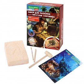 Набор для раскопок "Пиратский клад" 17x21,5 см, инструменты, BRAUBERG KIDS, 665928