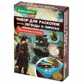 Набор для раскопок "Древние сокровища" 16х23 см, инструменты, BRAUBERG KIDS, 665938