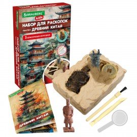 Набор для раскопок "Древний Китай" 16х23 см, инструменты, BRAUBERG KIDS, код 1с, 665939