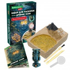 Набор для раскопок "Древние Майя" 16х23 см, инструменты, BRAUBERG KIDS, код 1с, 665940