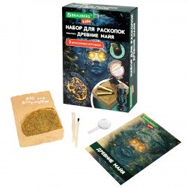 Набор для раскопок "Древние Майя" 16х23 см, инструменты, BRAUBERG KIDS, код 1с, 665940