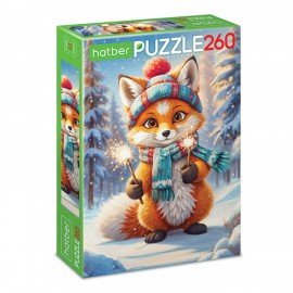 Пазл картонный НОВОГОДНИЙ 260 элементов АССОРТИ, 220х330 мм, HATBER