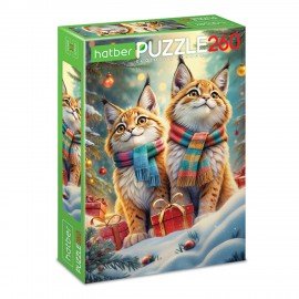 Пазл картонный НОВОГОДНИЙ 260 элементов АССОРТИ, 220х330 мм, HATBER