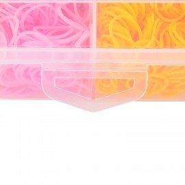 Набор резинок для плетения украшений 1000 шт, 21 цвет, бокс, бусины, BamBox, 665978