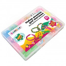 Набор резинок для плетения украшений 1000 шт, 21 цвет, бокс, бусины, BamBox, 665978