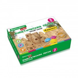 Песок для лепки кинетический, цвет песочный, 3000 г, коробка-песочница, формочки, ПИФАГОР, 666008