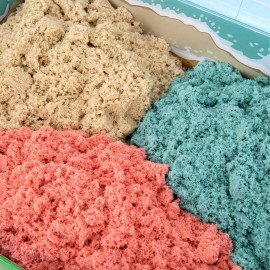 Песок для лепки кинетический, 3 цвета, 3000 г, коробка-песочница, ПИФАГОР, 666009