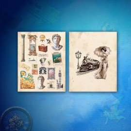 Стикербук для скрапбукинга А5 6л. 150 цветных стикеров, на скрепке, BRAUBERG, Эстетика, 666051