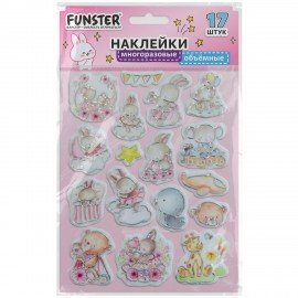 Наклейки объемные "Вдохновение", 19х15 см, ассорти 12 видов, FUNSTER (ФАНСТЕР), 666088