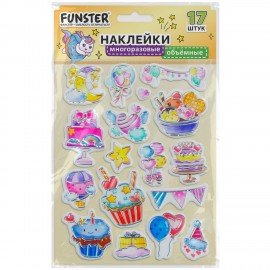 Наклейки объемные "Вдохновение", 19х15 см, ассорти 12 видов, FUNSTER (ФАНСТЕР), 666088
