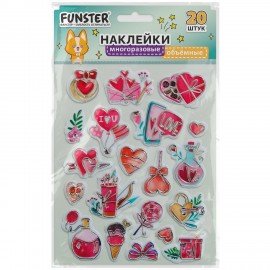 Наклейки объемные "Вдохновение", 19х15 см, ассорти 12 видов, FUNSTER (ФАНСТЕР), 666088