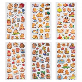 Наклейки зефирные "Капибары", 18х9,5 см, ассорти 6 видов, FUNSTER (ФАНСТЕР), 666093