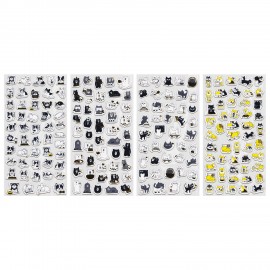 Наклейки декоративные "Забавные зверята", 17,5х9 см, ассорти 4 видов, FUNSTER (ФАНСТЕР), 666097