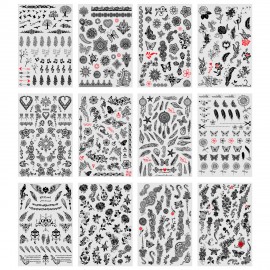 Наклейки-тату переводные "Ассорти", 29х15,5 см, ассорти 12 видов, FUNSTER (ФАНСТЕР), 666106