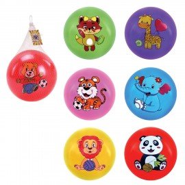 Мяч детский надувной "Зверята", 25 см, ПВХ, ассорти, 6 цветов, JOLLY JOT (ДЖОЛЛИ ДЖОТ), 666121