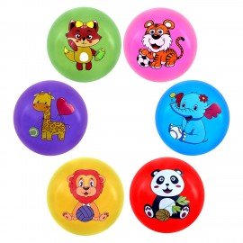 Мяч детский надувной "Зверята", 25 см, ПВХ, ассорти, 6 цветов, JOLLY JOT (ДЖОЛЛИ ДЖОТ), 666121