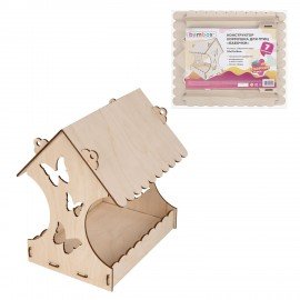 Конструктор, Кормушка для птиц "Бабочки" сборная модель 24*21*18 см, фанера, BAMBOX, 666179