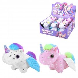 Игрушка мягкая заводная Единорог, высота 11 см, ассорти 2 цвета, WOOZOO (ВУУЗУ), 666193