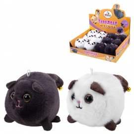 Игрушка пищалка мягкая заводная Котик, высота 14 см, ассорти 2 цвета, WOOZOO (ВУУЗУ), 666195