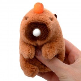 Игрушка пищалка мягкая Капибара со Жвачкой, высота 11 см, WOOZOO (ВУУЗУ), 666198