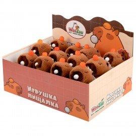 Игрушка пищалка мягкая Капибара со Жвачкой, высота 11 см, WOOZOO (ВУУЗУ), 666198