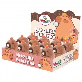 Игрушка пищалка мягкая Капибара со Жвачкой, высота 11 см, WOOZOO (ВУУЗУ), 666198