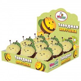 Игрушка пищалка мягкая заводная Большая Пчела, высота 12 см, WOOZOO (ВУУЗУ), 666203