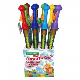 Мыльные пузыри ГИГАНТСКИЕ, 200 мл, дисплей, BRAUBERG KIDS, код 1С, 666206