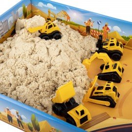 Набор кинетического песка 3 кг "ВЕСЕЛАЯ СТРОЙКА" песочница, игрушки, формочки, BRAUBE, 666210