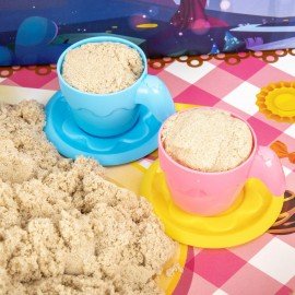 Набор кинетического песка 3 кг "ВЕСЕЛОЕ ЧАЕПИТИЕ" песочница, игрушки, формочки,BRAUBE, 666213