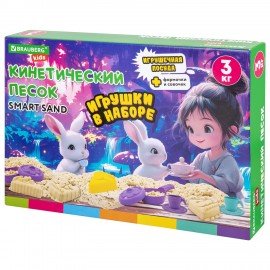 Набор кинетического песка 3 кг "ВЕСЕЛОЕ ЧАЕПИТИЕ" песочница, игрушки, формочки,BRAUBE, 666213