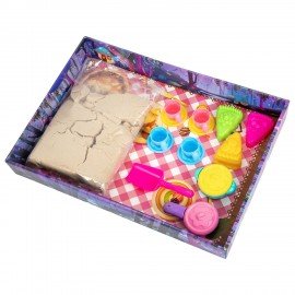 Набор кинетического песка 3 кг "ВЕСЕЛОЕ ЧАЕПИТИЕ" песочница, игрушки, формочки,BRAUBE, 666213