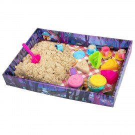 Набор кинетического песка 3 кг "ВЕСЕЛОЕ ЧАЕПИТИЕ" песочница, игрушки, формочки,BRAUBE, 666213