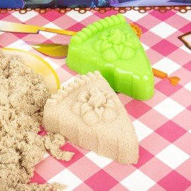 Набор кинетического песка 3 кг "ВЕСЕЛОЕ ЧАЕПИТИЕ" песочница, игрушки, формочки,BRAUBE, 666213