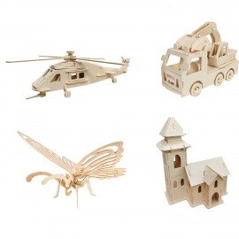 Сборная модель из дерева, АССОРТИ, 15 видов, РК