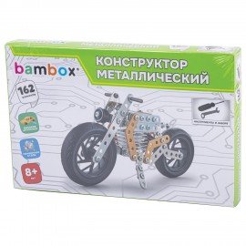 Конструктор металлический "Мотоцикл", с подвижными деталями, 162 элемента, BAMBOX, ко, 666364