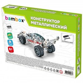 Конструктор металлический "Гоночный болид", с подвижными деталями, 146 элементов, BAMBOX, 666365