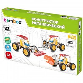 Конструктор металлический "Техника 3в1", с подвижными деталями, 122 элемента, BAMBOX, 666366