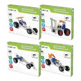 Конструктор металлический "Машинки" 4 вида ассорти, BAMBOX, 666367