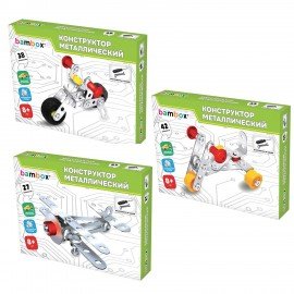 Конструктор металлический "Транспорт" 3 вида ассорти, BAMBOX, 666368