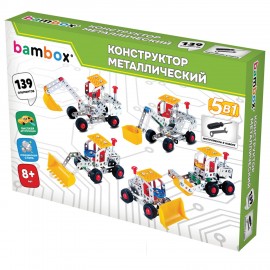 Конструктор металлический "Строительная техника 5в1", подвижные детали, 139 элементов, BAMBOX, 666370