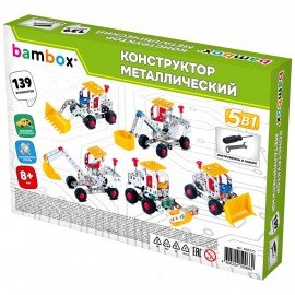 Конструктор металлический "Строительная техника 5в1", подвижные детали, 139 элементов, BAMBOX, 666370