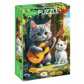 Пазл картонный "КОШАЧЬИ ЗАБАВЫ" 260 элементов АССОРТИ, 220х330мм, HATBER